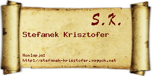 Stefanek Krisztofer névjegykártya