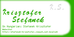 krisztofer stefanek business card